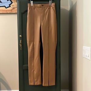 A & F brown faux leather pants